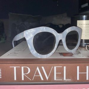 Zara White/opal oversized sunglasses